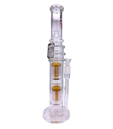 Chill Glass 20" Double Chamber Stacked Tree Perc Water Pipe