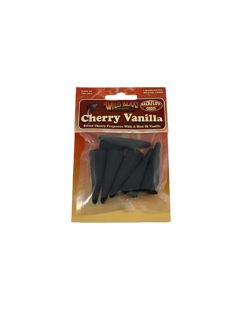 Wildberry Backflow Incense Cones Cherry Vanilla 6 Count