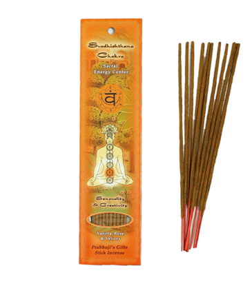 Prabhuji's Gifts Svadhishthana Chakra Sensuality and Creativity Incense 10 Sticks