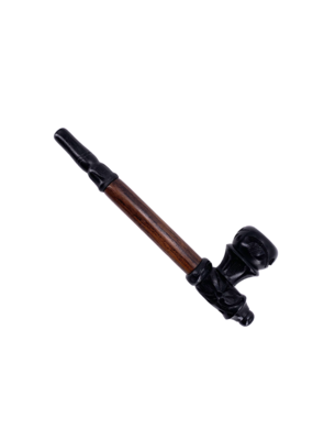 7" Peace Pipe Carved Wood Hand Pipe