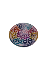 Flower of Life Multi-Color Carved Bowl 5"D