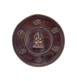 Lord Ganesh Tibetan Plate Wall Hanger 8"D