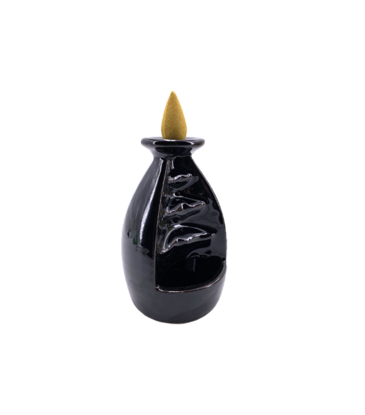 Backflow Magic Cocoon Ceramic Backflow Incense Burner Dark Brown