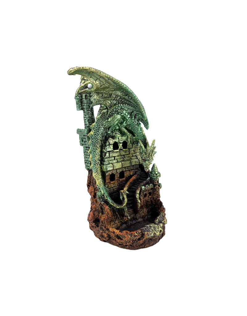 Dragon Castle Backflow Incense Burner Green