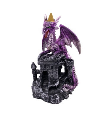 Fantasy Gifts Dragon Castle Backflow Incense Burner Purple