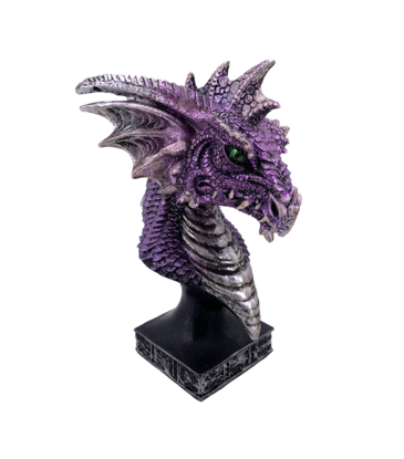 Dragon Head Bust 6.5"H Purple