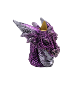 Dragon Bust Backflow Incense Burner Purple
