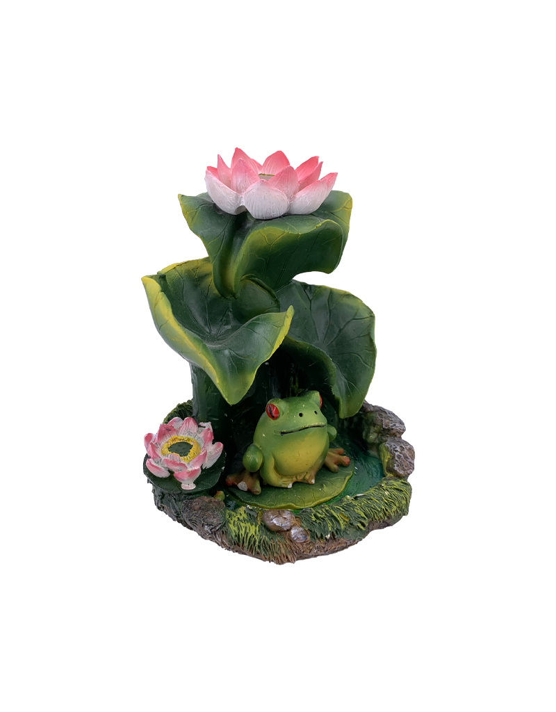 Frog and Lily Backflow Incense Burner Mushroom New Orleans