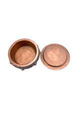 Round Hamsa 7 Chakra Stone Storage Box 3.25"D