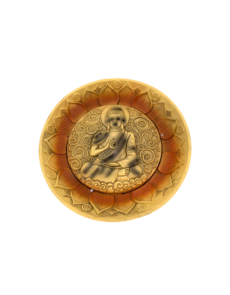 Lotus Buddha Round Incense Burner