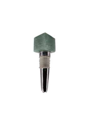 Light Green Aventurine Gemstone Cube Bottle Stopper