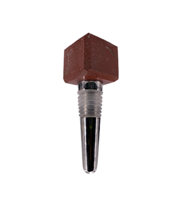 Red Jasper Gemstone Cube Bottle Stopper