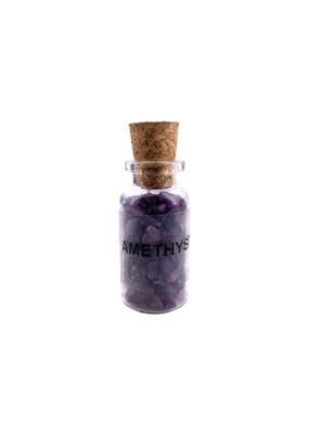 Amethyst Gemstone Bottle 3"H