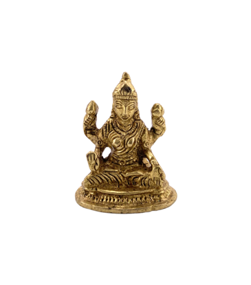 Goddess Laxmi Brass Statue 2"H