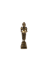 Goddess Laxmi with Deep Brass Statue 4"H