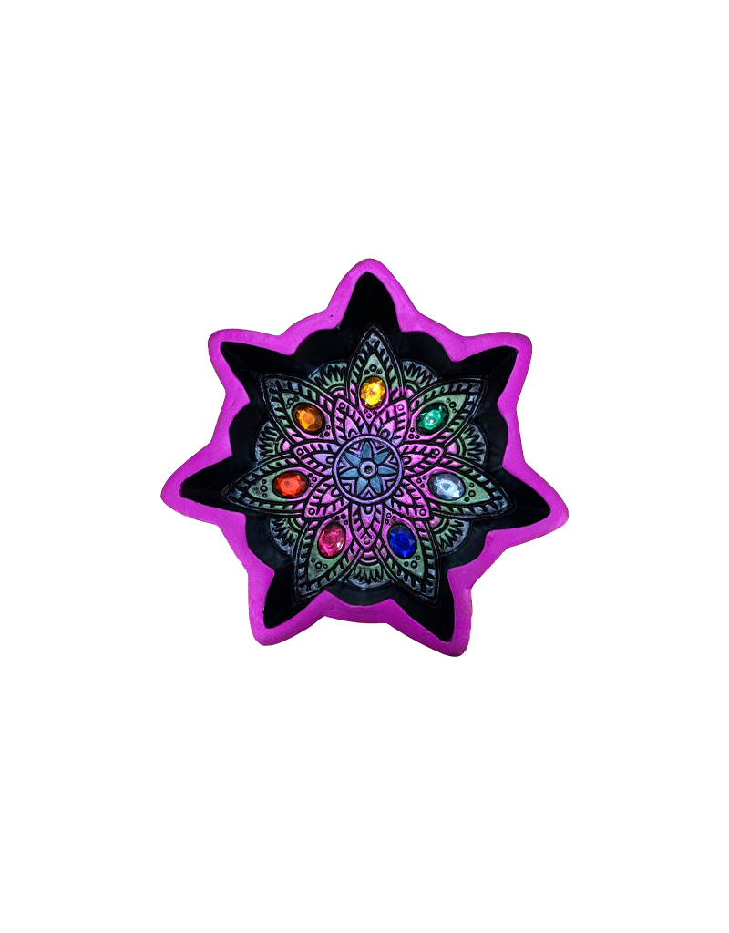 Chakra Flower Incense Burner 4"D