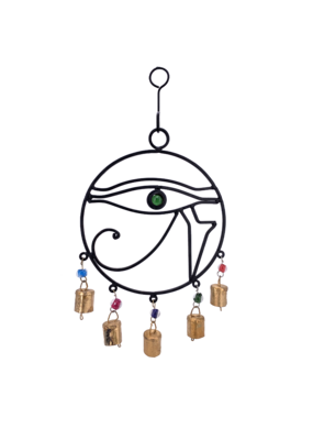 Eye Of Horus Wind Chime with Beads and Bells 14"H