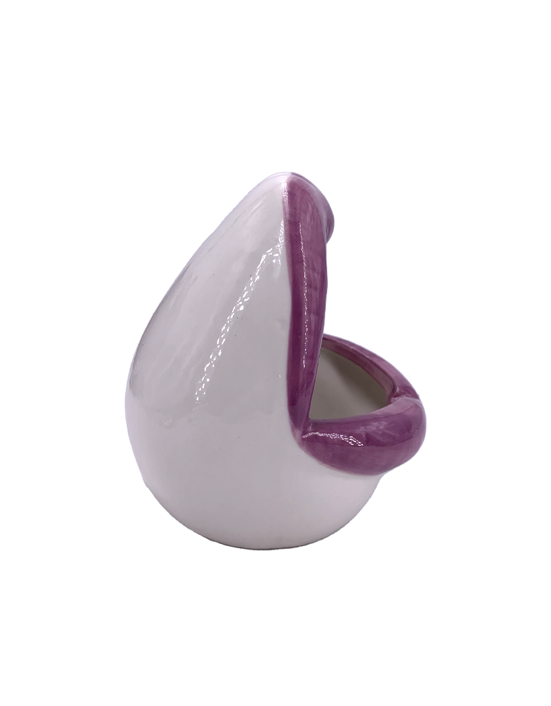 Lips Ceramic Ashtray 4"D Purple