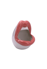 Lips Ceramic Ashtray 4"D Pink