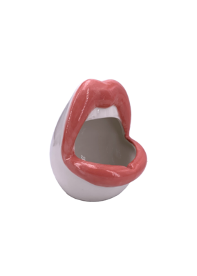 Lips Ceramic Ashtray 4"D Pink