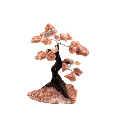 Brazilian Rough Orange Calcite Gemstone Tree 5"H