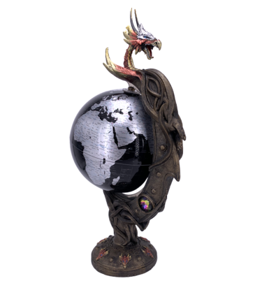 Dragon Globe Statue 19" H