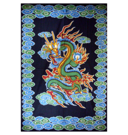 Multi Dragon Cotton Tapestry
