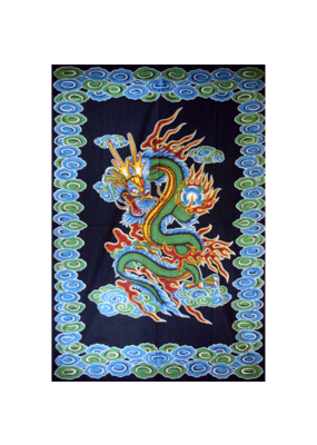 Multi Dragon Cotton Tapestry