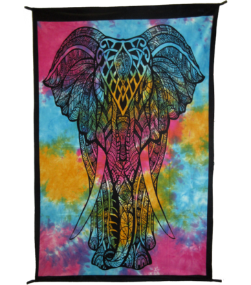 Trippy Sheetz King Elephant Tapestry Tie Dye Explosion