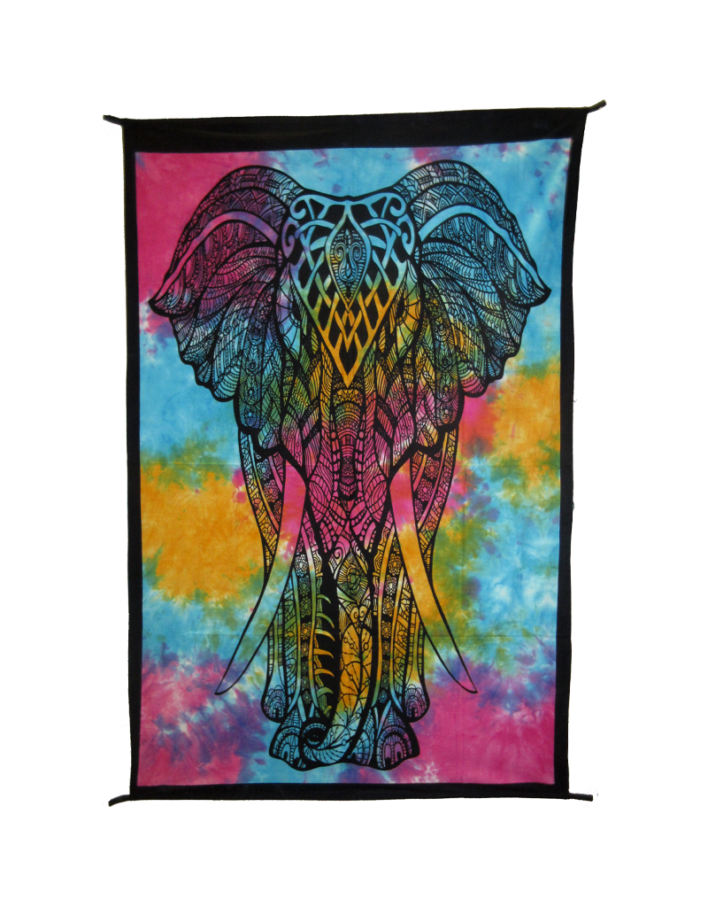 King Elephant Tapestry Tie Dye Explosion