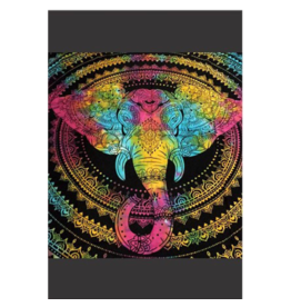 Mystic Elephant Tapestry Black