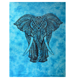 King Elephant Tapestry Blue