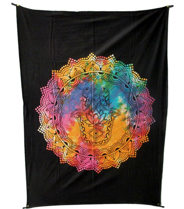 Trippy Sheetz Hamsa Mini Tapestry Black