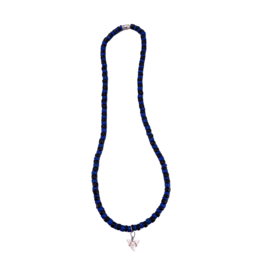 Shark Tooth Beaded Necklace Black and Blue
