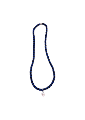 Shark Tooth Beaded Necklace Black and Blue