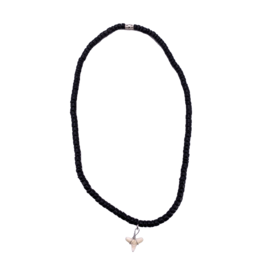 Shark Tooth Beaded Necklace Black