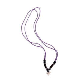 Shark Tooth with Adjustable Cord Necklace Lavender