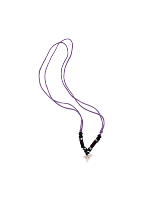 Shark Tooth with Adjustable Cord Necklace Lavender