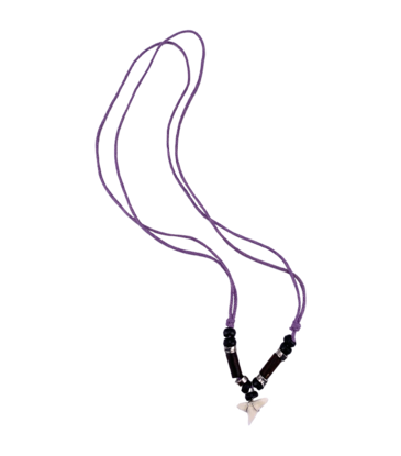 Shark Tooth with Adjustable Cord Necklace Lavender