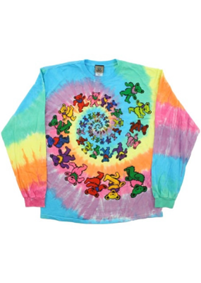 Grateful Dead - Spiral Bears Tie Dye Long Sleeve T-Shirt