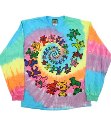 Grateful Dead - Spiral Bears Tie Dye Long Sleeve T-Shirt