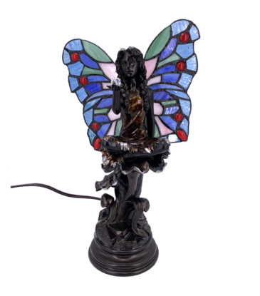 Top Land Trading Fairy Lamp with Tiffany Wings 17"H