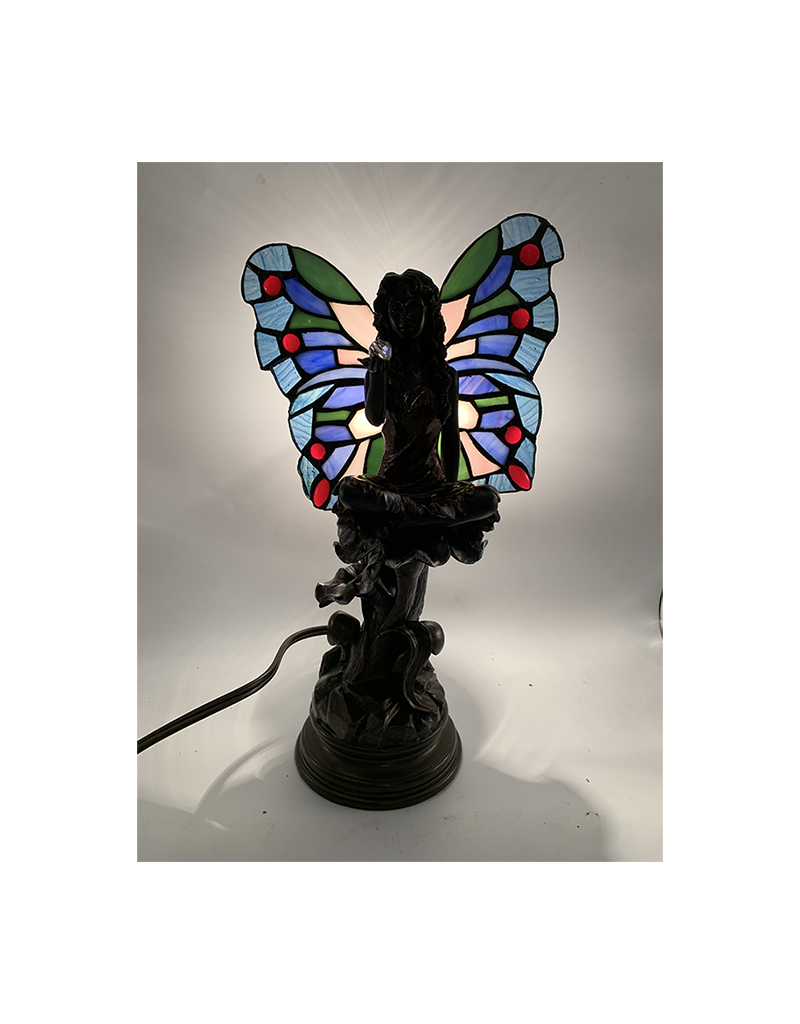 Fairy Lamp with Tiffany Wings 17"H