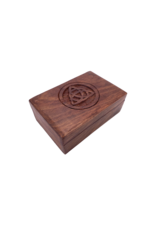 Triquetra Carved Wooden Box 6" x "4