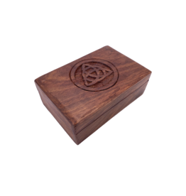Triquetra Carved Wooden Box 6" x "4