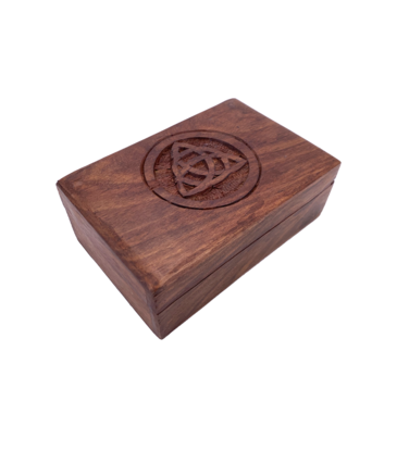 Triquetra Carved Wooden Box 6" x "4