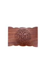Tree of Life Carved Wooden Box 6" x 4"