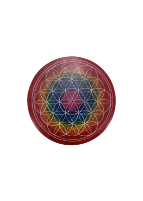 Flower of Life Multi Color Round Incense Burner