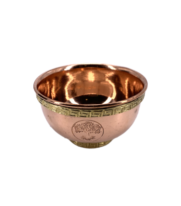 Tree of Life Copper Offering Bowl 3"D