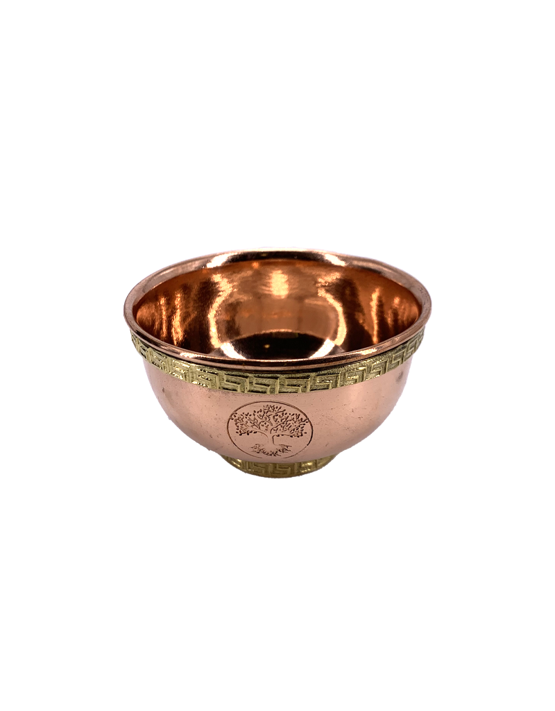 Tree of Life Copper Offering Bowl 3"D